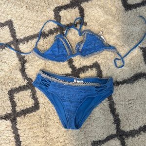 BECCA blue bikini full set